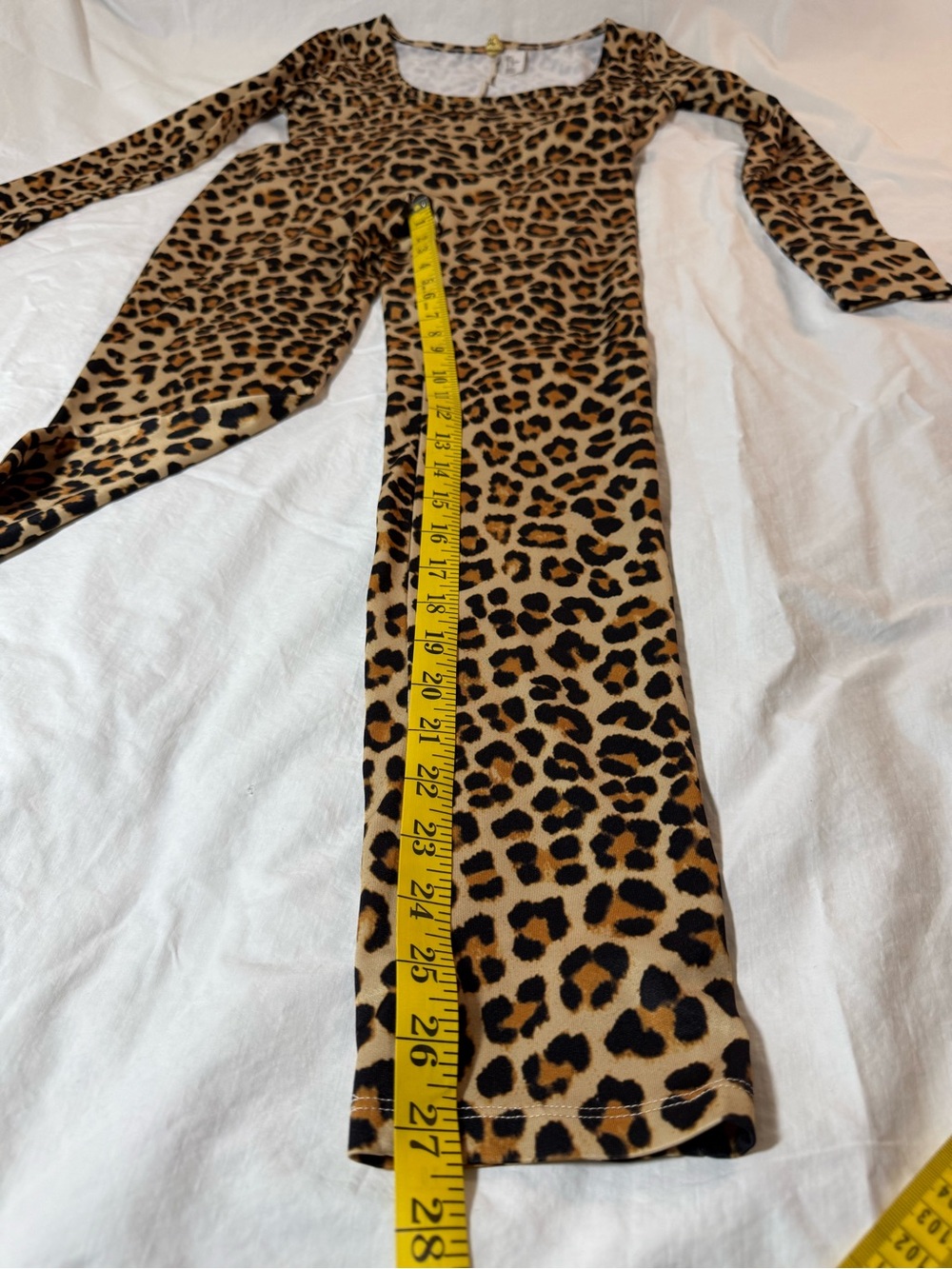 Divided Leopard-Print Long Sleeve Jumpsuit in Black and Tan - Picture 5 of 8